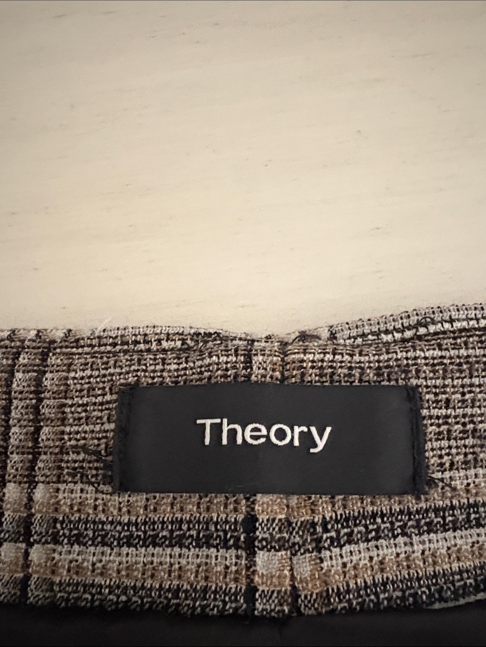 Theory Brown and Black Plaid Boatneck Blazer - Picture 3 of 4